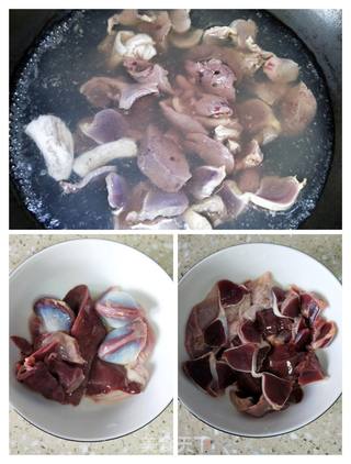 #鸭杂炒甜豆的做法图解3