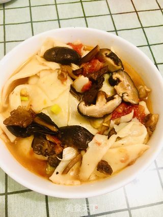 香菇牛肉扯面的做法步骤：12