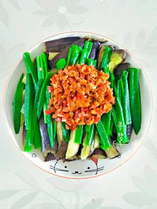 茄子拌秋葵的做法步骤：6