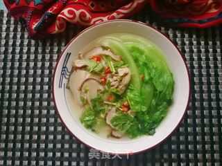 生菜松茸鸡汤面的做法步骤:11