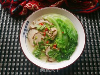 生菜松茸鸡汤面的做法步骤:12