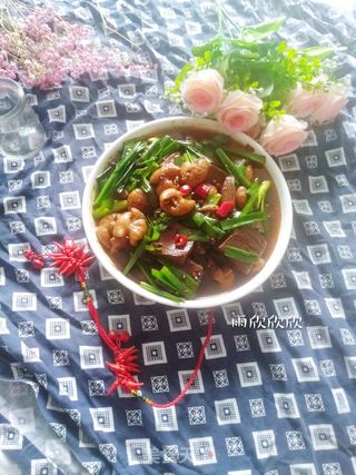 肥肠烧鸭血的做法步骤:13