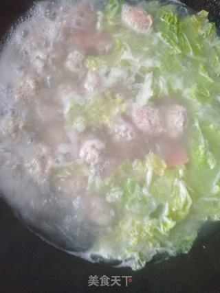 青菜肉丸汤的做法步骤:8