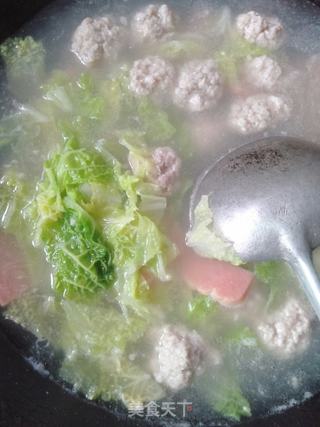 青菜肉丸汤的做法步骤:10