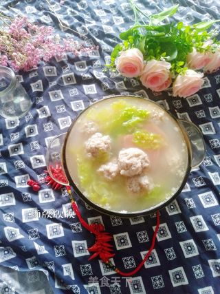 青菜肉丸汤的做法步骤:11