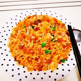 辣菜梗炒饭的做法步骤:10