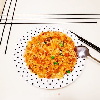 辣菜梗炒饭的做法步骤:12