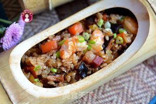 咸肉虾仁香菇糯米饭的做法步骤:11