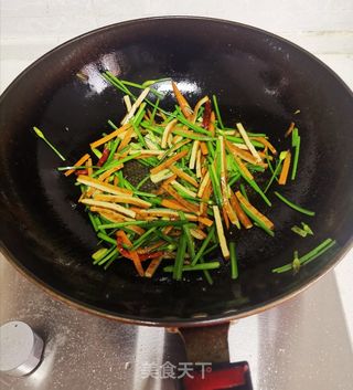 韭苔炒豆干的做法步骤:5