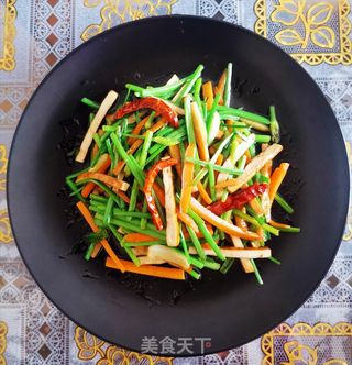 韭苔炒豆干的做法步骤:6
