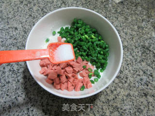 火腿肠豇豆煎饼的做法步骤：3