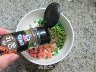 火腿肠豇豆煎饼的做法步骤：4