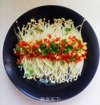 蒜蓉粉丝蒸金针菇的做法步骤:11