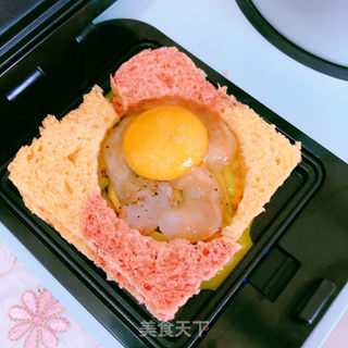 鲜虾蛋蔬吐司的做法步骤：8