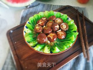 香菇扒油菜的做法步骤:12