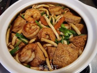 大虾烧豆腐的做法步骤：16