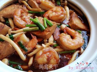 大虾烧豆腐的做法步骤:17