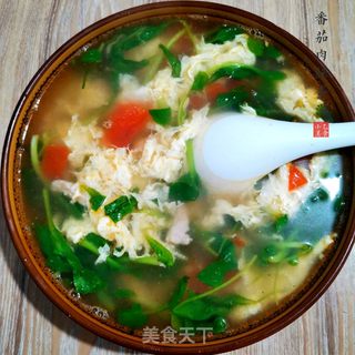 番茄肉丝蛋汤的做法步骤：8