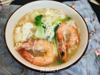 油菜鲜虾手擀面的做法步骤:13