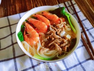 鲜虾肉丝面的做法步骤:14