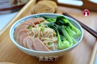 午餐肉青菜虾仔面的做法步骤:6