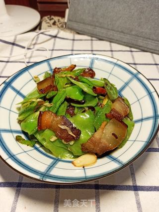 腊肉炒扁豆的做法步骤:12