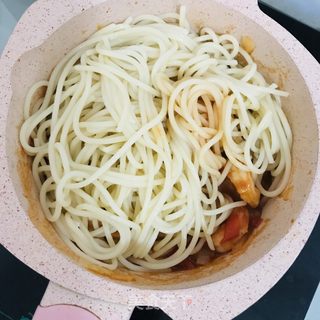 番茄虾仁意面的做法步骤：8