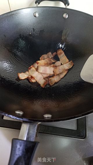 腊肉炒菜心的做法步骤:4