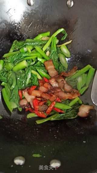 腊肉炒菜心的做法步骤:8