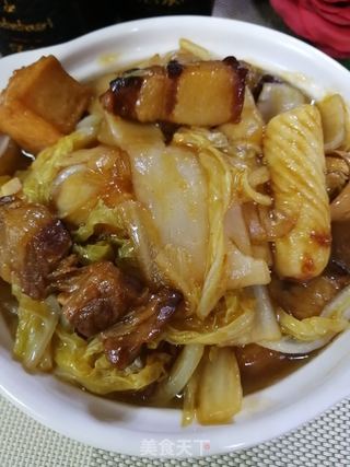 红烧肉炖宽粉白菜的做法步骤：11