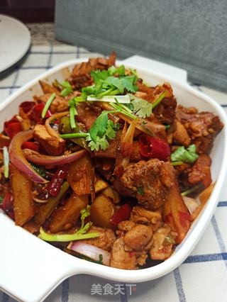 干锅兔块的做法步骤:16