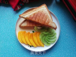 芒果鸡蛋火腿三明治的做法步骤:10