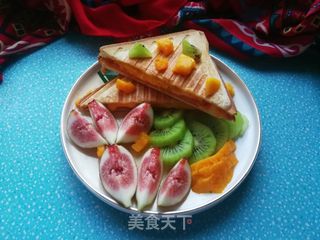 芒果火腿芝士三明治的做法步骤:12