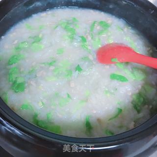 青菜瘦肉粥的做法步骤:11