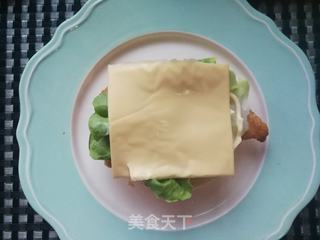 鸡排芝士汉堡的做法步骤:9