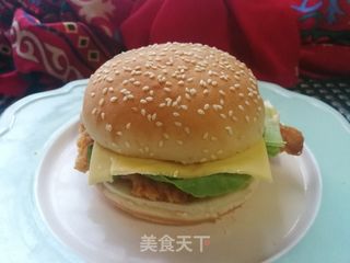 鸡排芝士汉堡的做法步骤:11