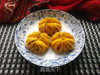 葱香椒盐南瓜花卷的做法步骤:20
