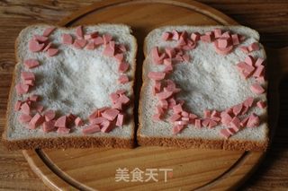 烤火腿吐司片的做法步骤：4