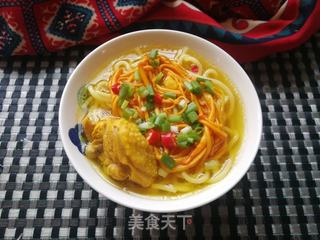 虫草花鸡汤车仔面的做法步骤:9