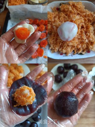 麻薯肉松蛋黄酥的做法步骤:7