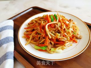 肉丝炒杏鲍菇的做法步骤:13
