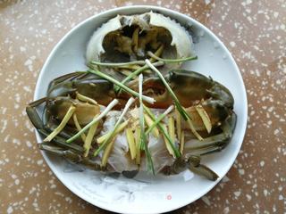 葱姜蒸青蟹的做法步骤:4