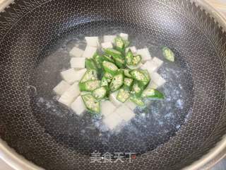 豆腐秋葵蛋汤的做法步骤:7