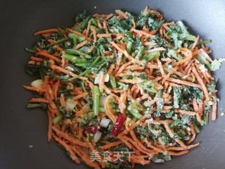 蒸炒茼蒿胡萝卜丝的做法步骤:13