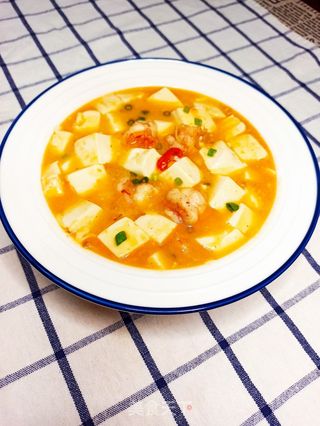 金汤虾仁豆腐的做法步骤:13