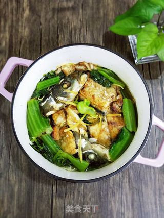 鱼头炖芥菜的做法步骤:7