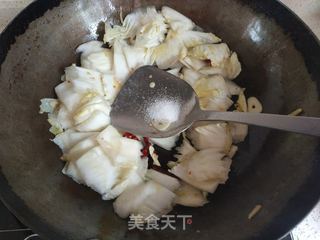 白菜炒鸡肉的做法步骤:8