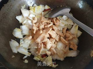 白菜炒鸡肉的做法步骤：9