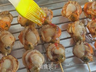 烤扇贝串儿,鲜香十足超好吃的做法步骤:4