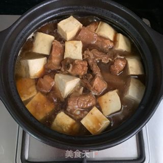 五花肉排骨焖白豆干的做法步骤：13